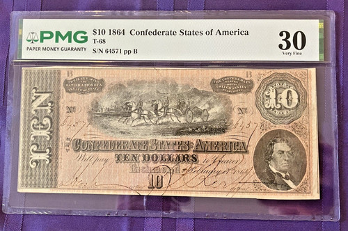 1864 confederate states of - $10,