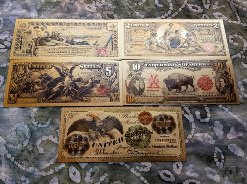 5pc usa vintage currency - usa,