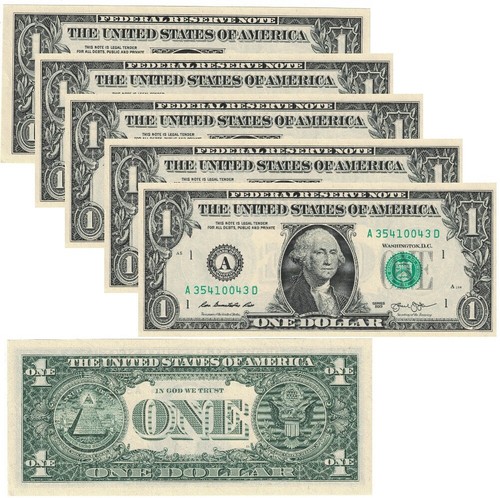 Lot notes usa - 5, banknotes