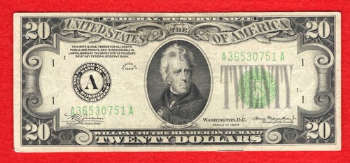 1934 federal reserve note - $20,