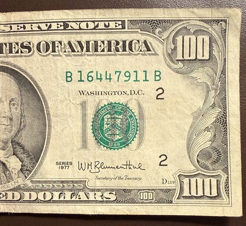 1977 100 dollar bill - 1977,