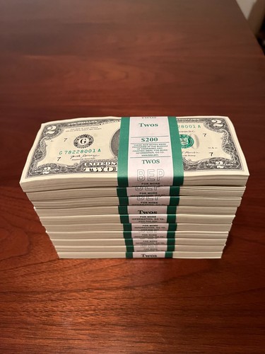 100 two dollar bills - dollar,