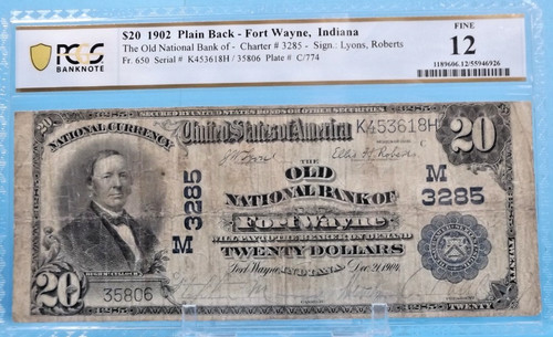 1902 pcgs 20 national - $20,